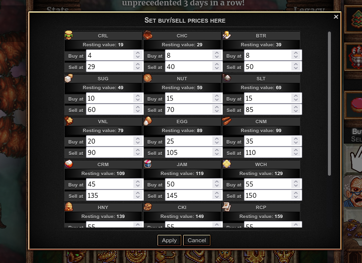 TraderBot config window